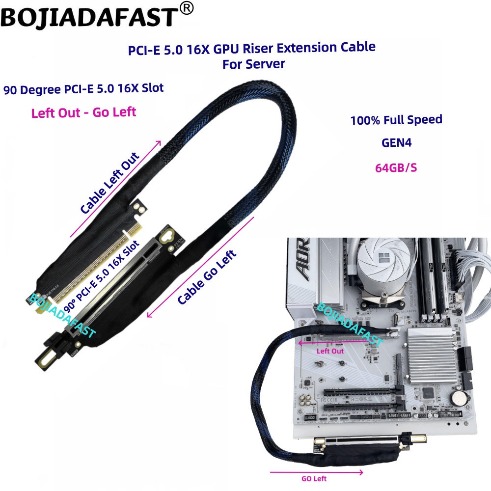 90 Degree PCI-E 5.0 16X to PCI - огляд і ціна Pcie 5.0 Gpu Riser Cable