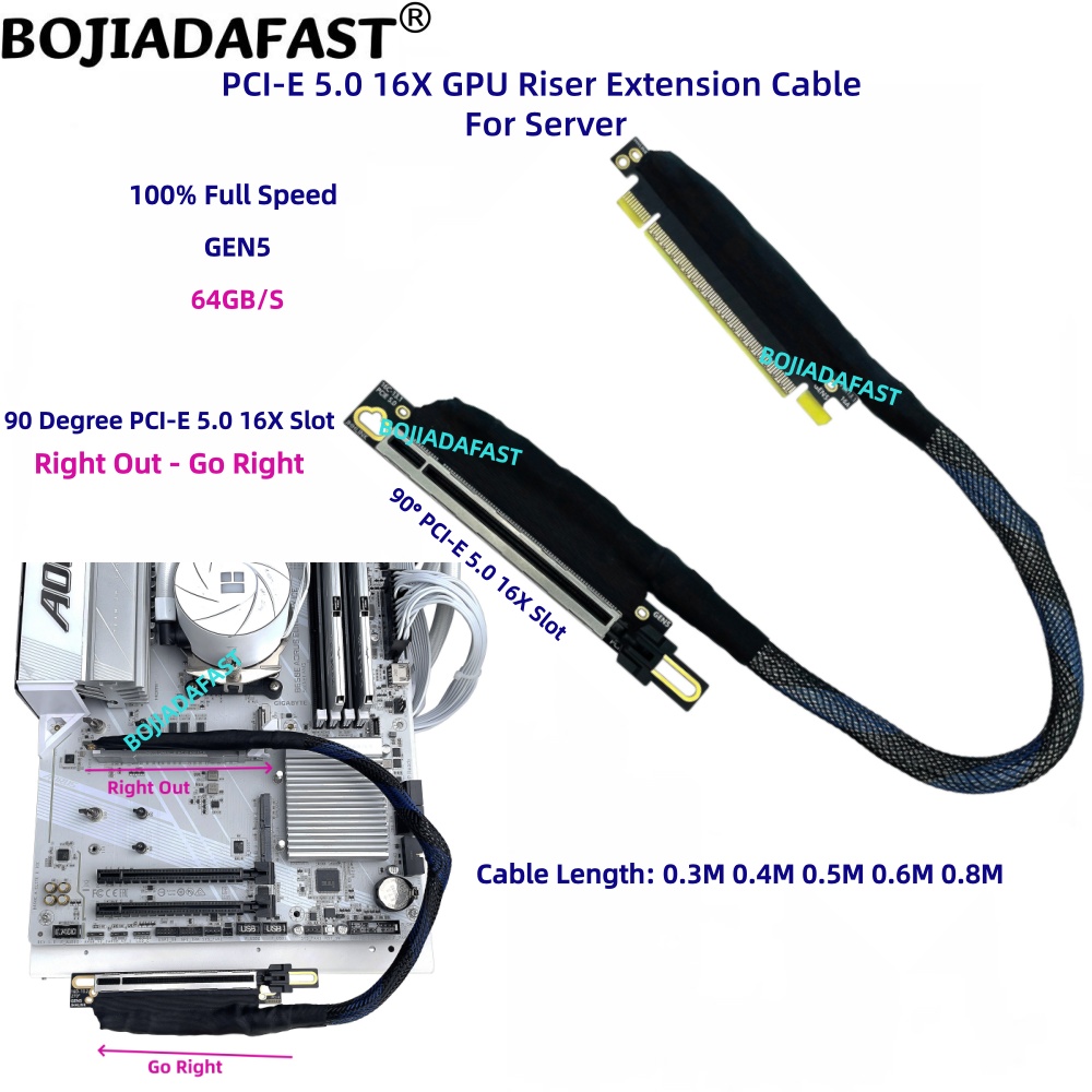 90 Degree PCI-E 5.0 16X to PCI - огляд і ціна Pcie 5.0 Gpu Riser Cable
