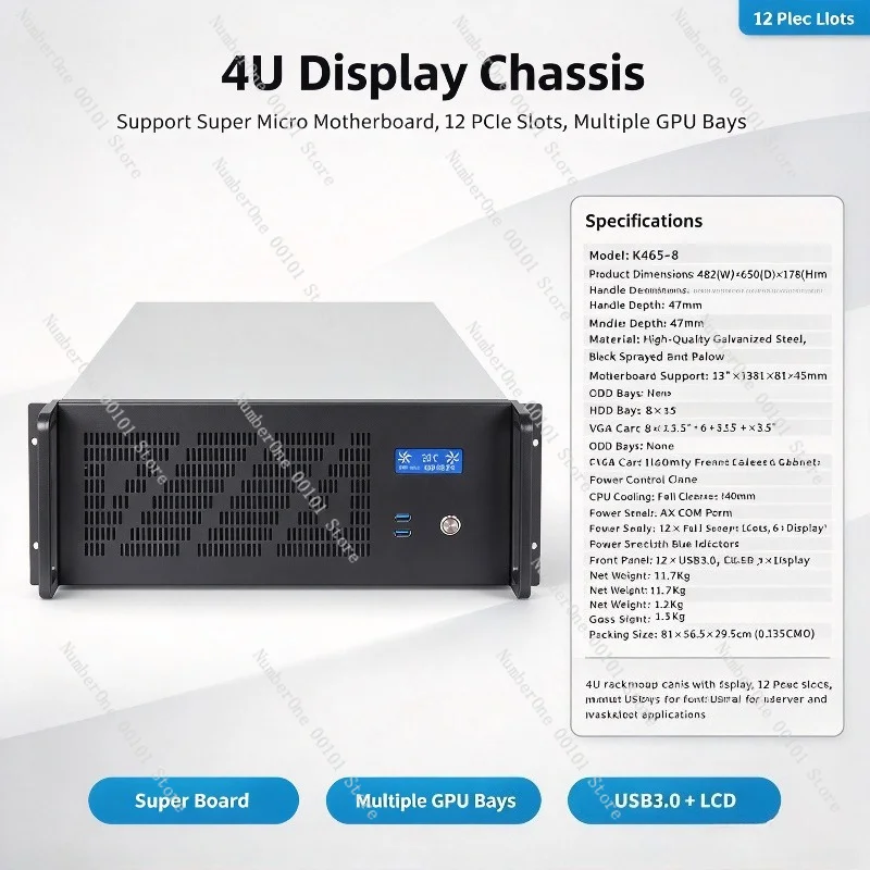 4U Server Chassis 12 GPU Slots - огляд і ціна Server Gpu Chassis 4U