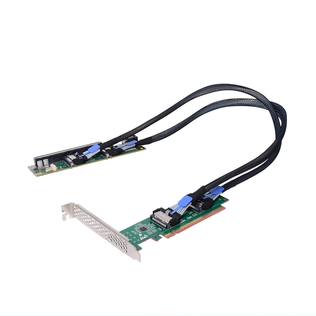 PCI-e 5.0 X16 To Dual MCIO 8i  - огляд і ціна Pcie 5.0 Gpu Riser Cable