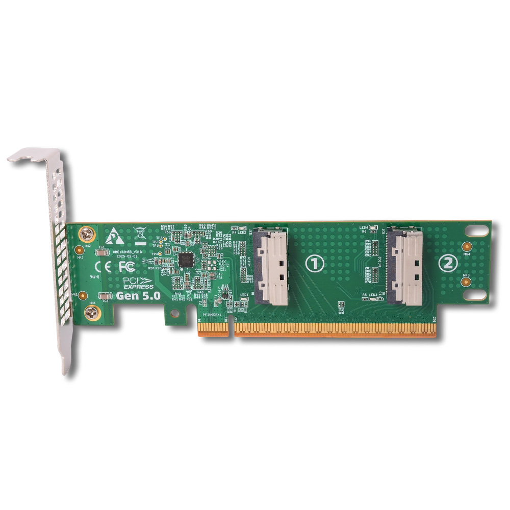 PCI-e 5.0 X16 To Dual MCIO 8i  - огляд і ціна Pcie 5.0 Gpu Riser Cable